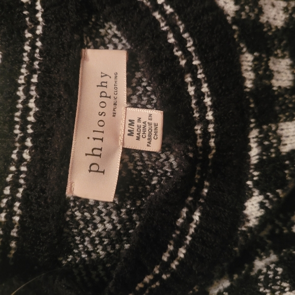 Philosophy Black & White Plaid Check Sweater M - Picture 7 of 7